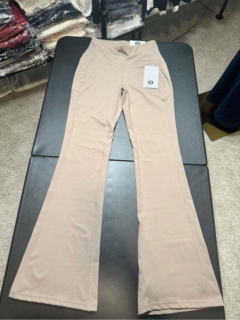 High-Rise Flared Performance Pants - Beige